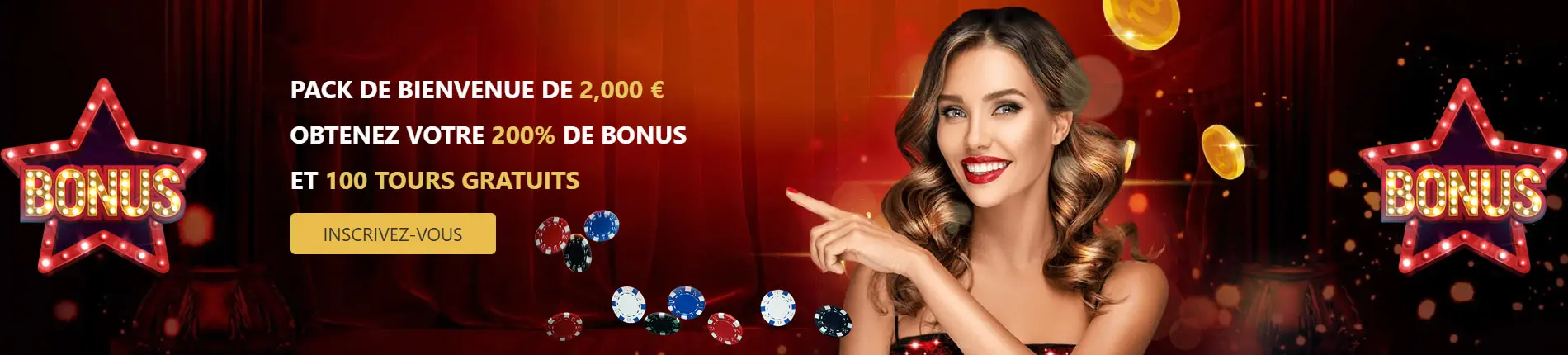 Profitez de 100% jusqu'à 2,000€ de bonus WIN UNIQUE CASINO